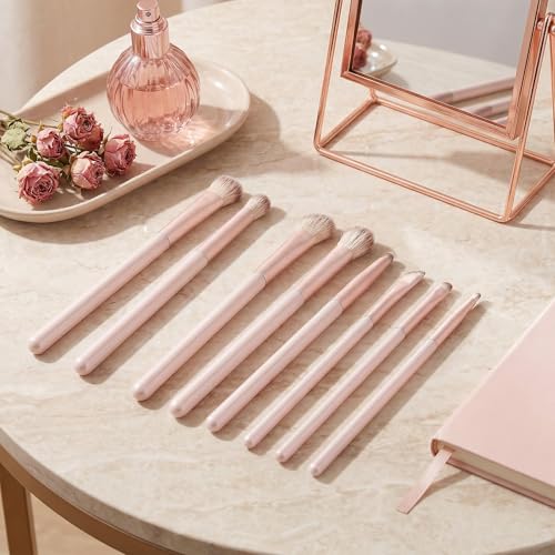 Eyeshadow Brush Set 8 Pcs - Soft Synthetic Blending & Eyeliner Brushes