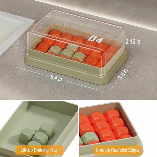 Sage Green Minimalist Shampoo Bar Holder with Drain Tray