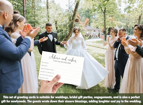 Minimalist Wedding Advice Cards & Wishes for Mr and Mrs - 25 Pack