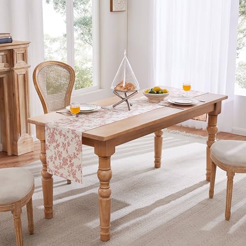 Farmhouse Table Runner 13x108 Inch Red - French Pastoral Style