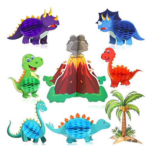 Dinosaur Party Centerpieces - 8-Piece T. Rex & Volcano Decor