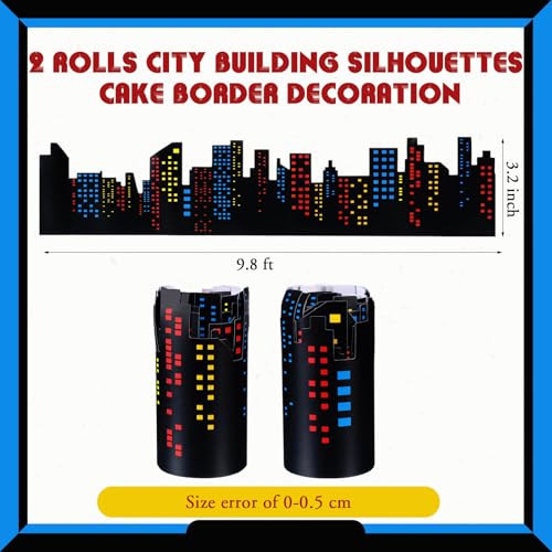 City Skyline Cake Border Decorations - 2 Rolls of Reusable Edible Cake Toppers