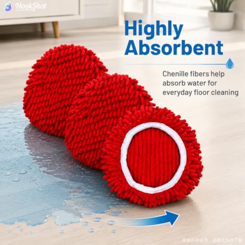O-Cedar EasyWring Mop Replacement Heads - 3 Pack Chenille Microfiber