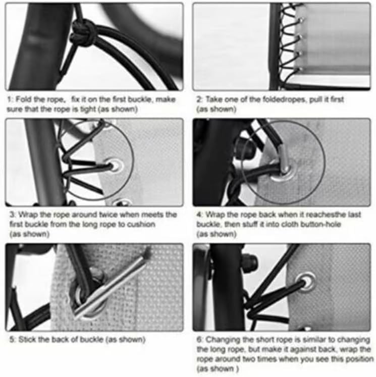 Zero Gravity Chair Replacement Cord Kit - 4-Piece Universal Bungee Set