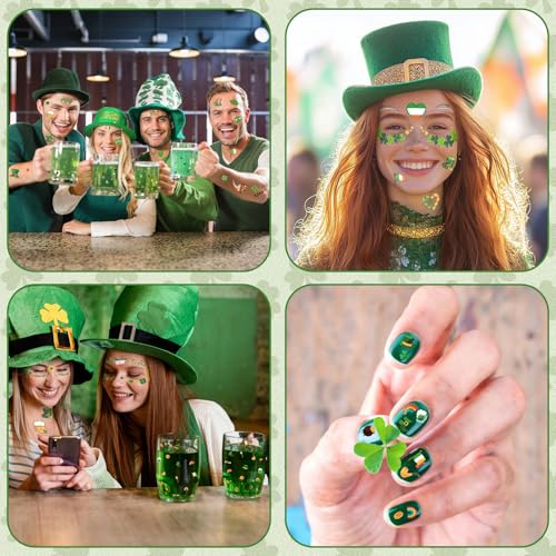 St. Patrick's Day Temporary Tattoos Kit & Nail Stickers - 138 PCS