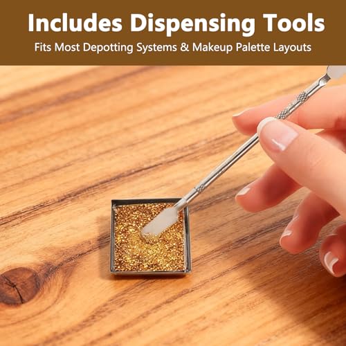 20-Piece 26mm Square Magnetic Eyeshadow Pans with Depotting Tool
