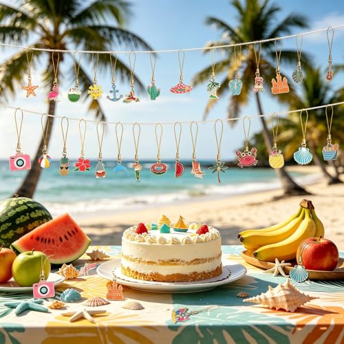 AUGSUN 36-Piece Beach Style Summer Ornaments for Small Christmas Trees