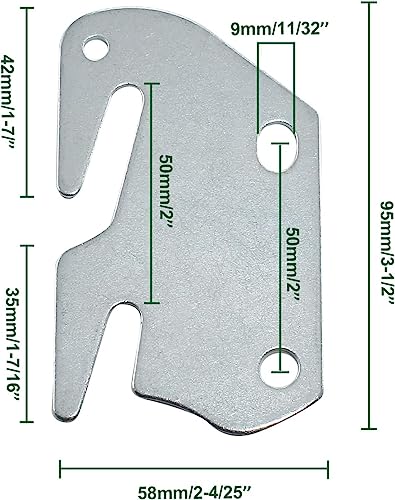 Kyuionty 2 Pcs #10 Bed Rail Hook Plates for Wooden Frames