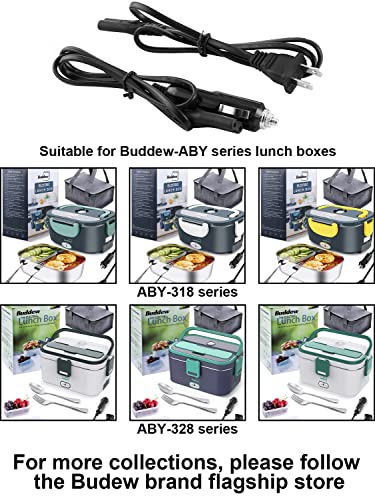 Buddew Electric Lunch Box Power Cord Set - 12V/24V Car & 110V-230V Wall