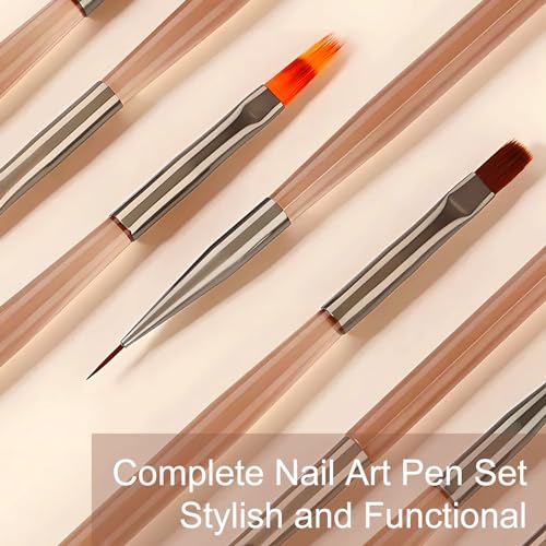 Kootinn 9-Piece Nail Art Brush Set - Professional Manicure Liner Brushes