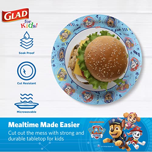 Glad Paw Patrol Paper Plates for Kids, 8.5 Inch, 120 Count, Soak Proof