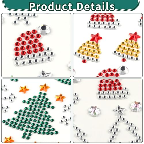 XIELIME Christmas Face Gems Self-Adhesive Rhinestone Stickers