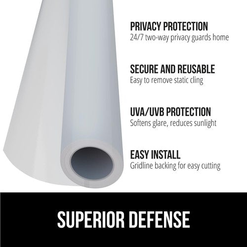 Gorilla Guard Window Privacy Film - Removable Two-Way Sun Blocking | Frosted 11.8 x 78.7 Inch Static Cling