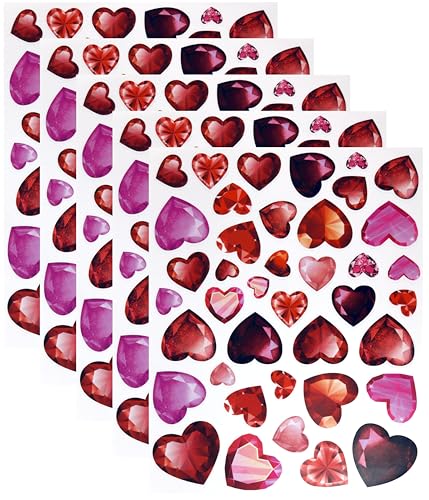 Valentine's Day Diamond Heart Window Clings - 200 Pack