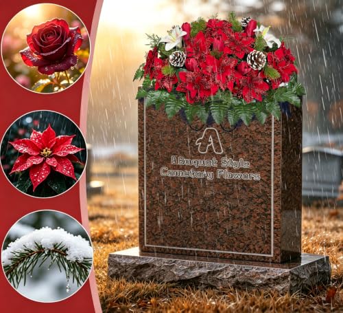 Artificial Cemetery Flower Saddle for Headstone Christmas Tribute