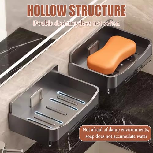 IVICOO Adhesive Soap Holder for Shower - 2 Pack, Self-Draining Bar Soap Dish