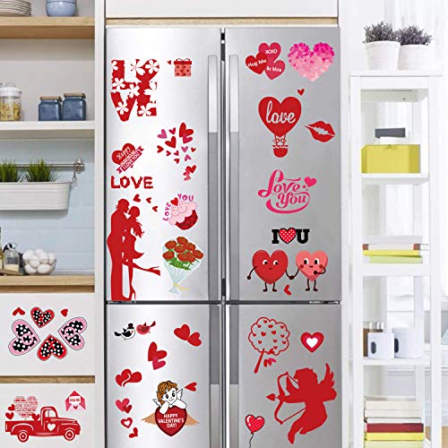 77 PCS Valentine's Day Gnome Heart Window Clings – 8 Sheets