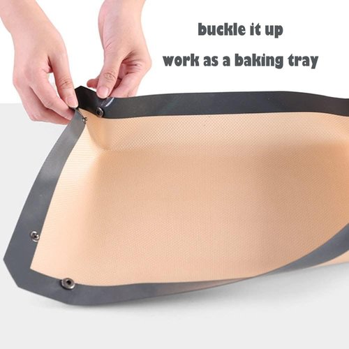 CANDeal Silicone Fiber Baking Mat - Non-Stick & Leakproof Design with Snap Corners | 16.5x11.6 Inch