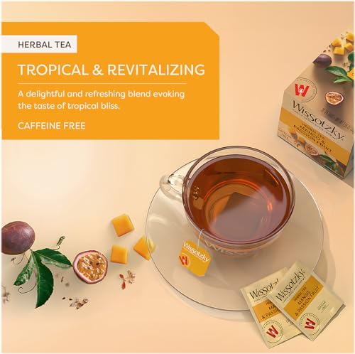 Wissotzky Mango & Passion Fruit Herbal Tea - Caffeine Free, 20 Tea Bags