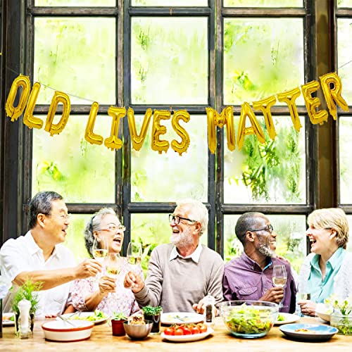 Old Lives Matter Balloon Banner - 16 Inch Gold Foil Party Decor