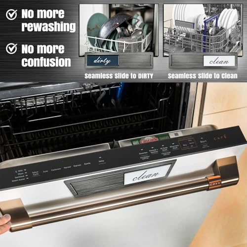Azurise Dishwasher Clean Dirty Magnet - Black Stainless Steel Sign
