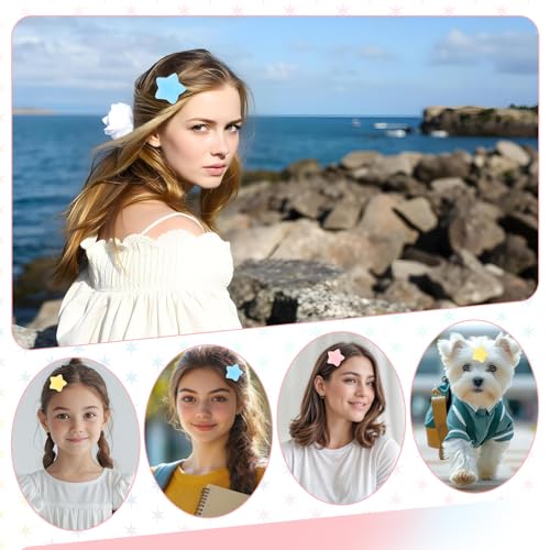 InnoHHustle 20 Pcs Fluffy Star Hair Clips Cute Y2K Fuzzy Hair Accessories