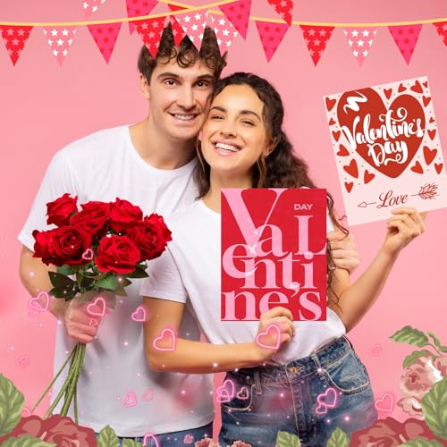 16 Pcs Valentine Wall Art Prints - Romantic Love Heart Posters, 8x10 Inch