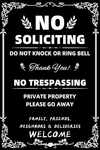Durable Metal No Soliciting Yard Sign - Private Property Decor
