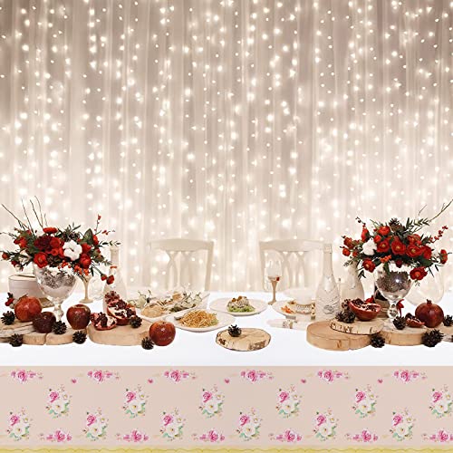 Floral Tablecloths for Tea Parties - 3 Pack Rectangular Covers