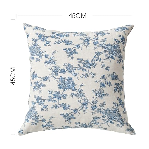 AVOIN colorlife Chinoiserie Blue White Pillow Covers 18x18 Inch Set of 2