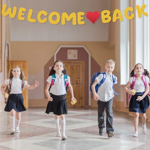 Glitter Welcome Back Banner for School & Home Parties