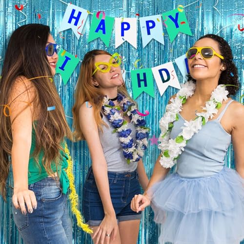 2 Pack Blue Streamers Party Decorations Backdrop Birthday