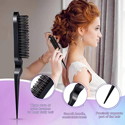 Anmieciu 4-Piece Hair Brush and Styling Comb Set in Black