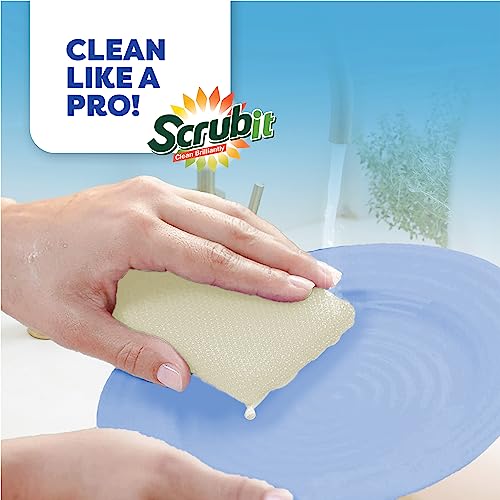 SCRUBIT 6-Pack Multi-Purpose Non-Scratch Kitchen & Bathroom Scrubbing Sponges