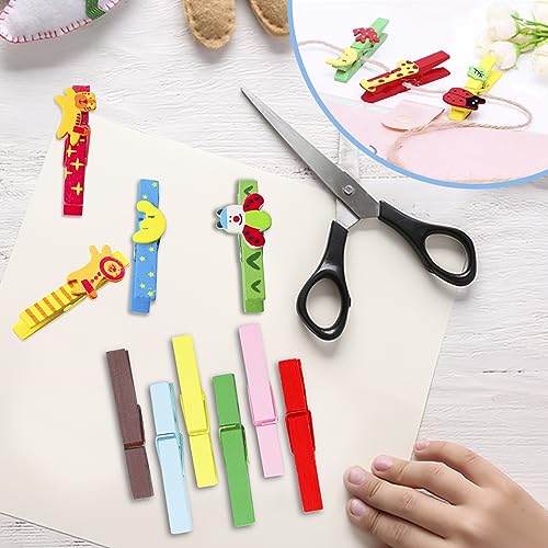50PCS Colorful Wooden Clothespins - Mini Clips for Photos & Crafts
