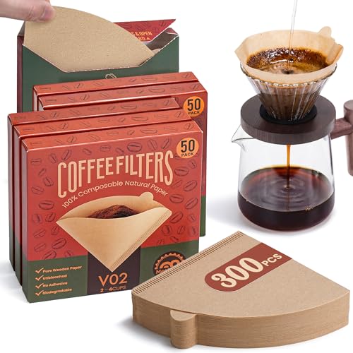 Metflavor #2 Unbleached V60 Coffee Filters - 300 Count Pour Over Cones