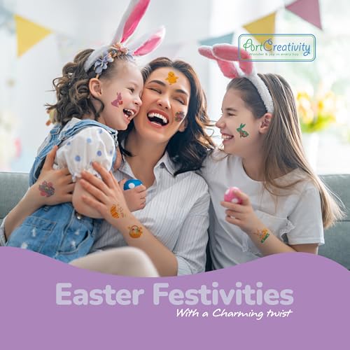 ArtCreativity 240 Pcs Easter Temporary Tattoos for Kids Basket Stuffers