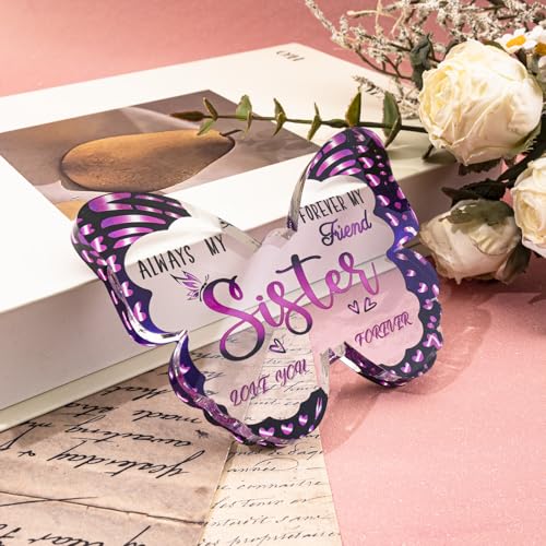 Sister Gift Acrylic Butterfly Plaque - Heartfelt Friendship Gift for Women
