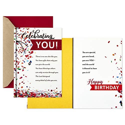 Hallmark DaySpring Religious Birthday Card Celebrating You - Inspirational Greeting Card for Friends & Family