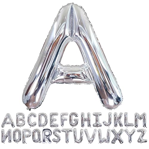 40 Inch Silver Letter A Balloon - Foil Mylar for Party Decor