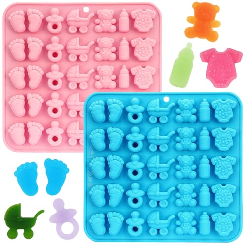 Baby Silicone Chocolate Molds - 2 Pack for Baby Shower Treats