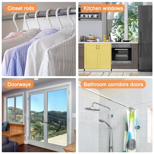 uxcell Adjustable Spring Tension Curtain Rod, 16 to 28 Inch, No Drilling