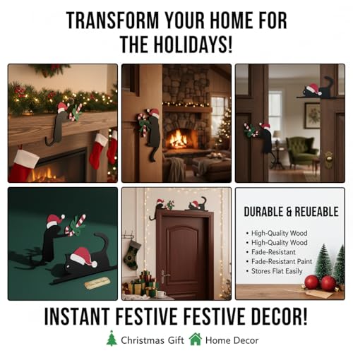 Wooden Christmas Doorway Decoration Reusable Holiday Sign