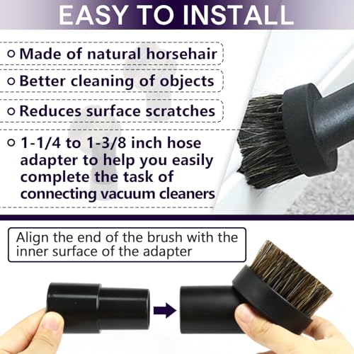 Chaseroad 3-Pack Horse Hair Brush Vacuum Attachments Set