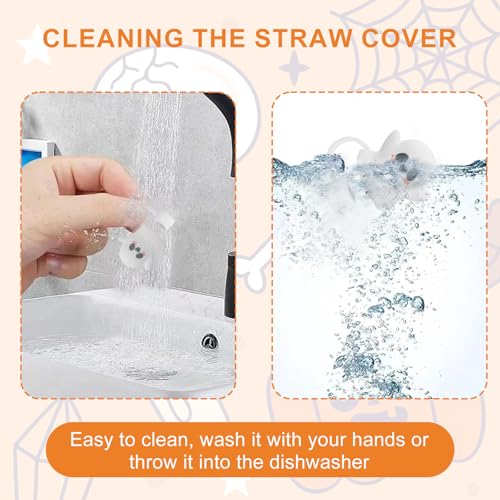 Halloween Ghost Straw Topper for Stanley Cup - 4 Pack Silicone Covers