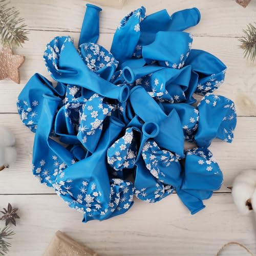 50PCS 12-Inch Clear Snowflake Balloons for Winter Parties