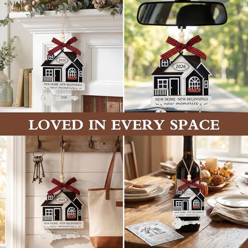 2026 New Home Ornament with Greeting Card - Handcrafted Wooden Keepsake