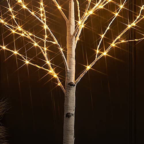 4FT Lighted Birch Tree with 8 Functions - Indoor & Outdoor LED Decor