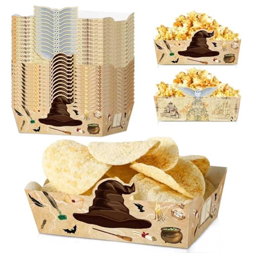 24 Pcs Magic Wizard Party Food Trays - Disposable Nacho Serving Boats