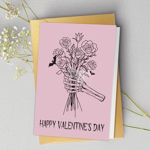 Spercy Gothic Skeleton Valentine's Day Greeting Card
